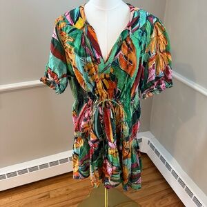 FARM Rio Banana Foliage Mini Dress